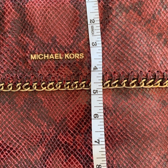 Michael Kors burgundy snakeskin clutch - Picture 8 of 8